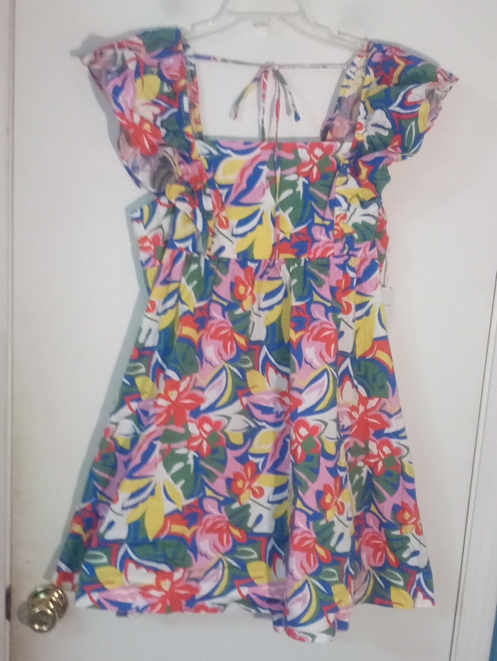 * Free Assembly Floral Ruffle Sleeve Dress - Multicolor Medium 8 10 NWT $30